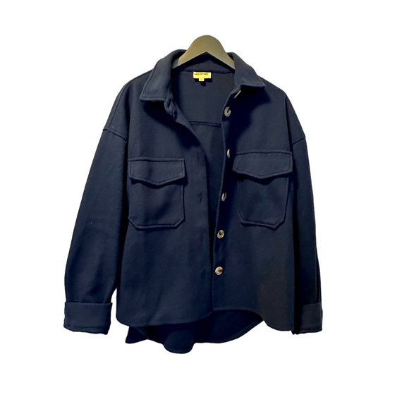 LaLa Factory NWOT Navy Blue Shacket - Picture 1 of 6